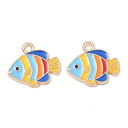 Alloy Enamel Pendants, Fish Charms