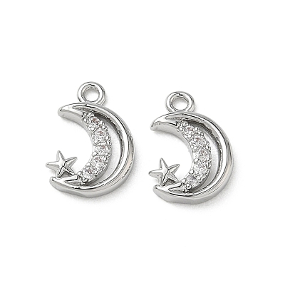 Латунные микропаве прозрачные кубические циркониевые подвески, обереги луны и звезд