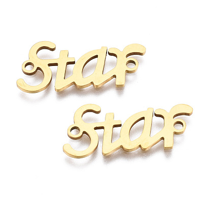 201 Stainless Steel Link Connectors, Laser Cut, Word Star
