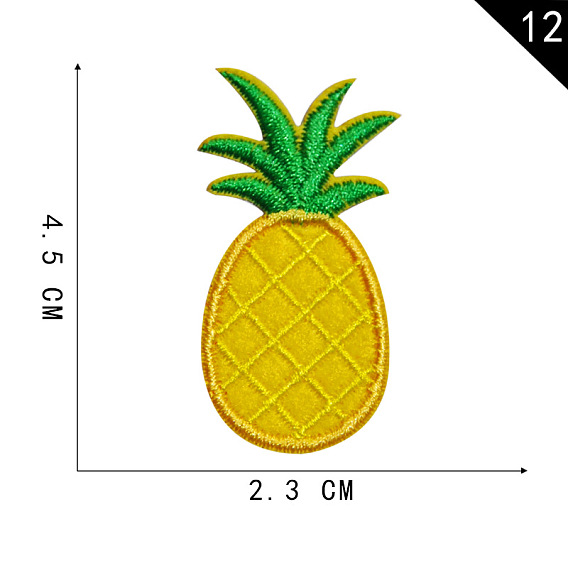 Computerized Embroidery Cloth Iron On/Sew On Patches, Costume Accessories, Pineapple
