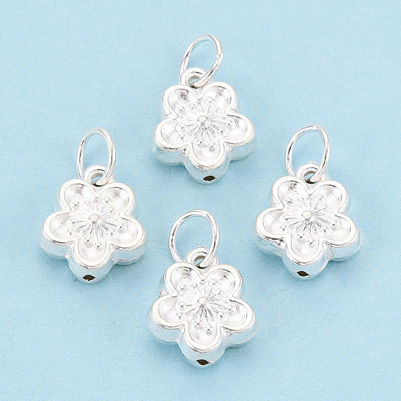 925 подвески-цветы из стерлингового серебра, с прыжковых колец