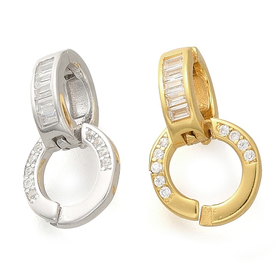 925 Застежки-замки-замки из стерлингового серебра с микропаве и прозрачным фианитом.