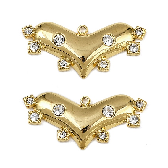 304 из нержавеющей стали Кристалл Rhinestone подвески, ионное покрытие (ip), сердце прелести