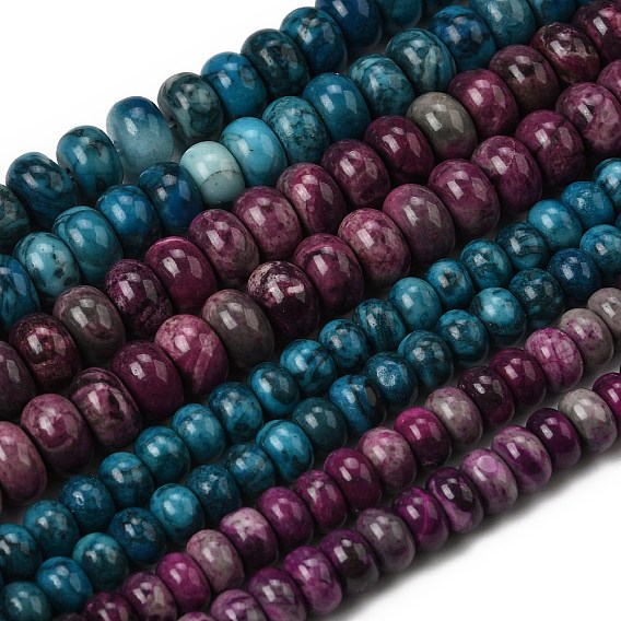 Натуральный камень-карта / камень пикассо / нити из бисера пикассо, рондель