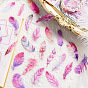 40Pcs PET Self Adhesive Feather Stickers, Waterproof Feather Decals, for Diary, Album, Notebook, DIY Arts and Crafts