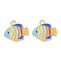 Alloy Enamel Pendants, Fish Charms