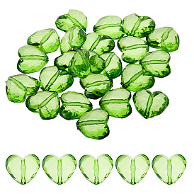 30 шт прозрачные акриловые бусины, сердце, граненые