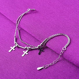 Bracelets de cheville en laiton, croix