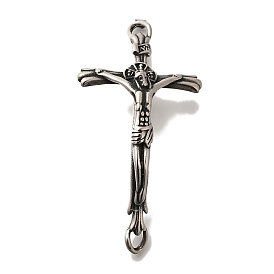 304 Stainless Steel Connector Charms, Religion Jesus Cross Links