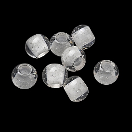 Прозрачный полимер европейские шарики, с блестками, рондель, бусины с большим отверстием