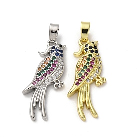 Латунные микро проложить кубического циркония подвески, без кадмия, без никеля и без свинца, подвески в виде попугаев