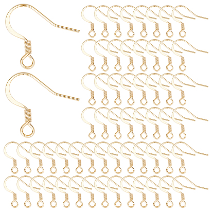 100шт 304 французские серьги из нержавеющей стали, плоские крючки для серег, провод уха, с горизонтальной петлей