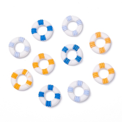 Opaque Resin Cabochons, Navy Style, Swim Ring