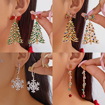 Серьги-гвоздики с эмалью из цинкового сплава, со стразами и пластиковым жемчугом, золотые