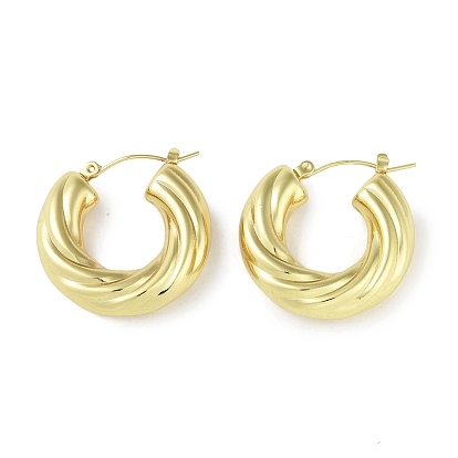 Ионное покрытие (ip) 304 серьги-кольца из нержавеющей стали для женщин, тороидальный