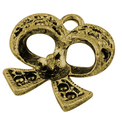 Сплавочные подвески для размещения стразов, без свинца и без кадмия, бантом, 17.5x16.5x3.5 мм, отверстие : 1.5 мм