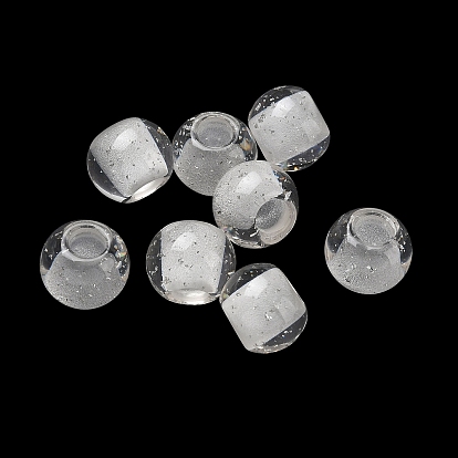 Прозрачный полимер европейские шарики, с блестками, рондель, бусины с большим отверстием