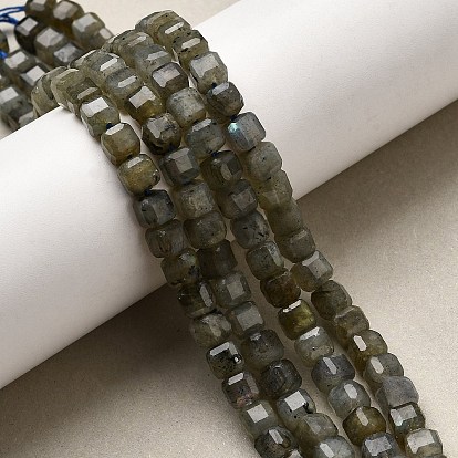 Природные лабрадорита бисер нитей, граненый стол, вырезанный куб