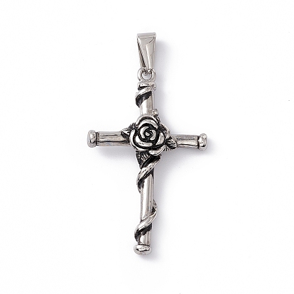 304 подвески из нержавеющей стали, крест с подвесками из роз