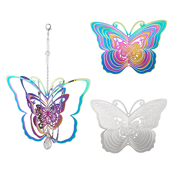 2 шт. 2 цвета 201 соединительные элементы/звенья из нержавеющей стали, полый бабочки, гравированные металлические украшения