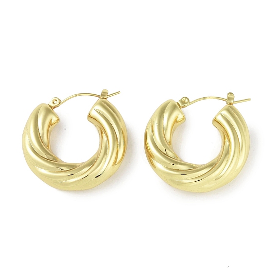 Ионное покрытие (ip) 304 серьги-кольца из нержавеющей стали для женщин, тороидальный