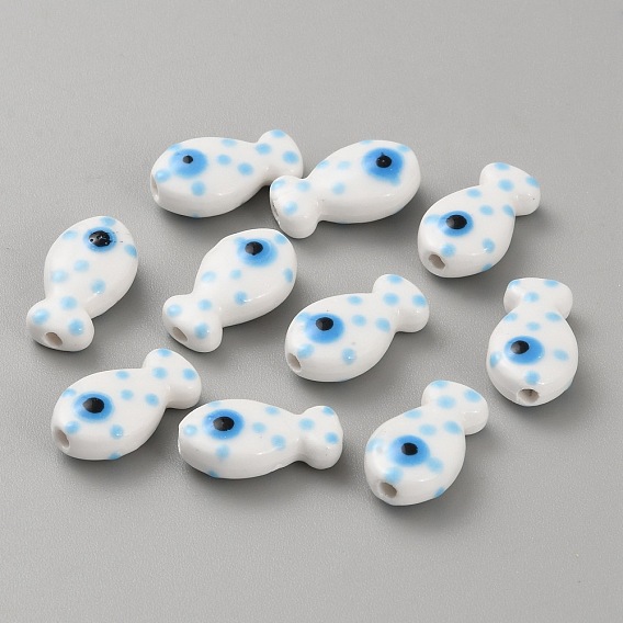 Фарфоровые бусины ручной работы, рыба