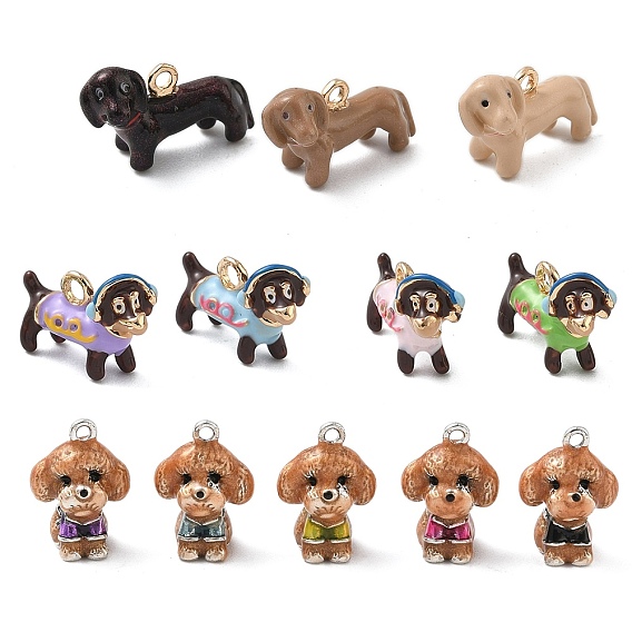 Подвески из эмали и сплава, собака прелести