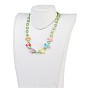 Acrylic Beads Kids Jewelry Sets, Stretch Bracelets & Necklaces, Bowknot and Heart