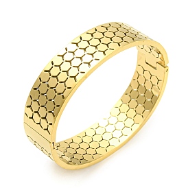 Ion Plating(IP) 304 Stainless Steel Hexagon Hinged Bangle