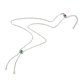 Ion Plating(IP) 304 Stainless Steel Slider Necklace Makings, with Cable Chains and Slider Beads