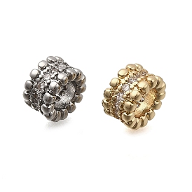 Латунные микро проложить Цирконий Европейский бисером, круглые, бусины с большим отверстием