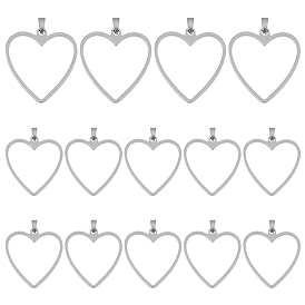 14 шт. 201 подвески из нержавеющей стали, сердце