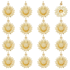 16 латунные подвески шт., долговечный, цветок, с целью перехода в кольце