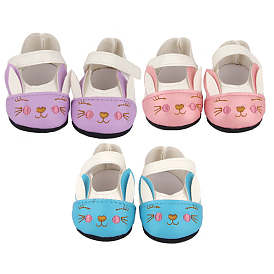 Cloth Doll Shoes, for 18 "American Girl Dolls Accessories, Cat Face Pattern