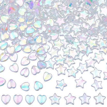 400Pcs 2 Style Eco-Friendly Transparent Acrylic Beads