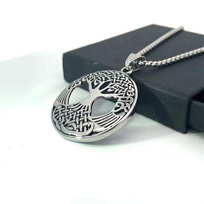 Ожерелья из нержавеющей стали с подвеской в виде викингов и скандинавского дерева жизни для мужчин и женщин