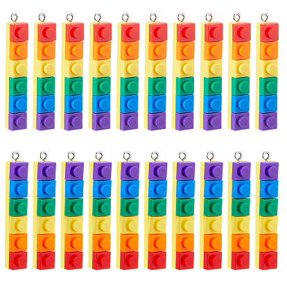 20шт 2 цветные непрозрачные акриловые подвески, структурный элемент, с платиново-железными петлями
