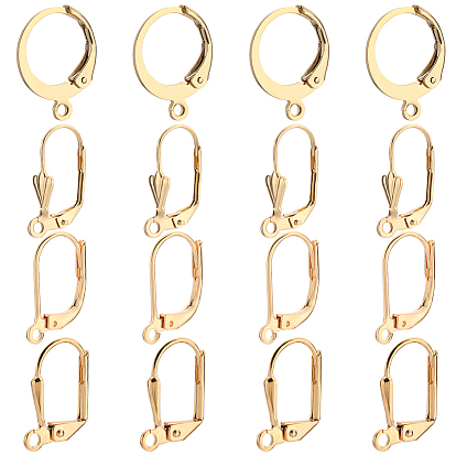 40шт. 4 стиль латунь и 304 нержавеющая сталь серьги с застежкой-молнией, с петлями, долговечный