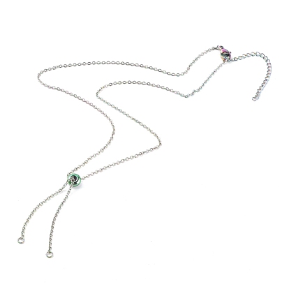 Ion Plating(IP) 304 Stainless Steel Slider Necklace Makings, with Cable Chains and Slider Beads