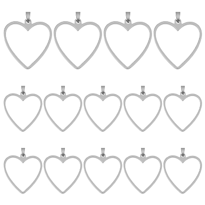 14 шт. 201 подвески из нержавеющей стали, сердце