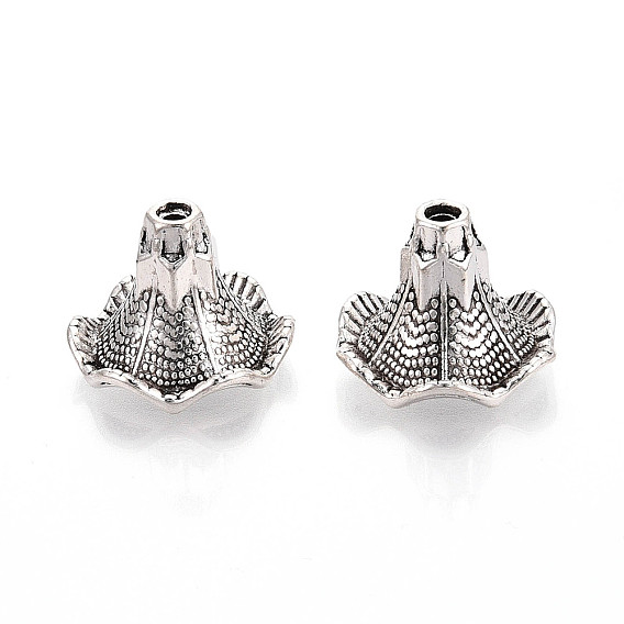 Тибетском стиле сплав шарик крышки, цветок