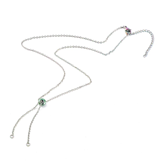 Ion Plating(IP) 304 Stainless Steel Slider Necklace Makings, with Cable Chains and Slider Beads