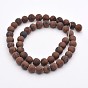 Natural Mahogany Obsidian Beads Strands, Frosted, Round