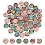 60 piezas 6 colores cuentas de esmalte de aleación, flor