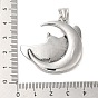 304 Stainless Steel Pendants, Moon with Eagle Charm