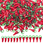 200Pcs 2 Styles Handmade Lampwork Pendants, Hot Pepper Charms
