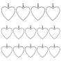 14Pcs 201 Stainless Steel Pendants, Heart