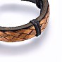 Braided Leather Cord Bracelets, with Waxed Cord