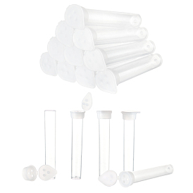 Transparent Plastic Bottles, Test Tube, Cap with 3-holes, For Powder Storage