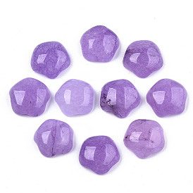 Cabochons de jade blanc naturel, teint, moyen orchidée, étoiles